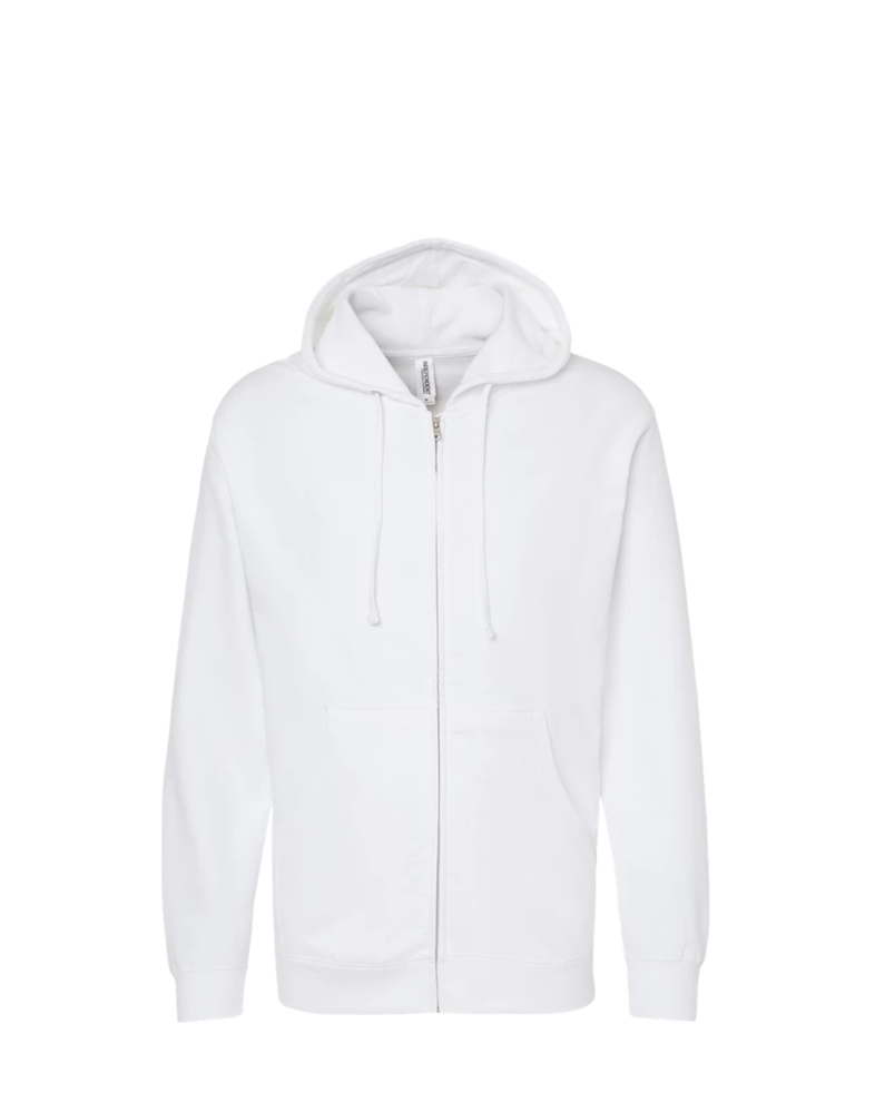 Image of a model wearing a SS4500Z Independent Trading Co. Midweight Full-Zip Hooded Sweatshirt