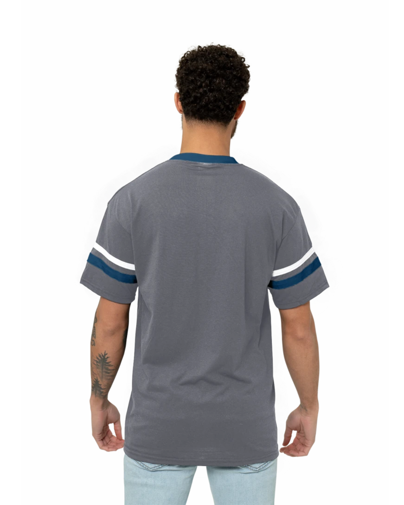 Image of a model wearing a 360 Augusta Double Sleeve Stripe Jersey