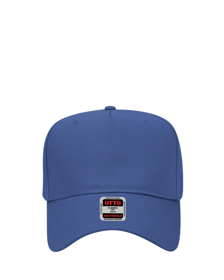 Image of a model wearing a 31-069 OTTO CAP 5 Panel Mid Profile Baseball Cap