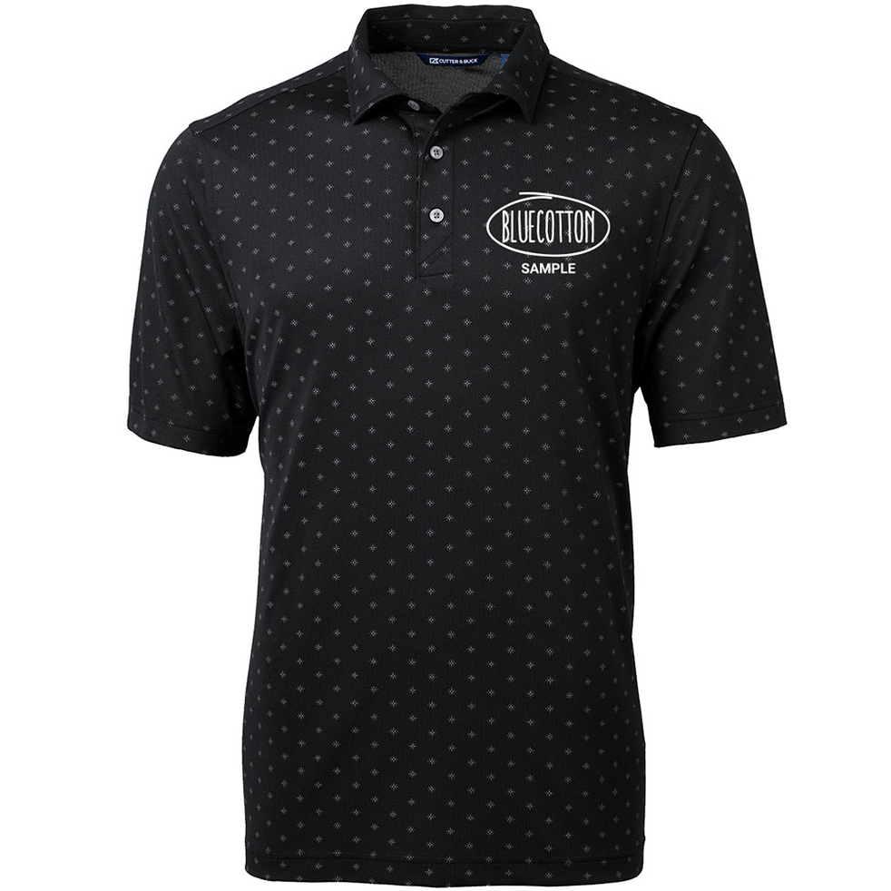 Image of MCK01170 Cutter & Buck Virtue Eco Pique Tile Print Recycled Mens Polo