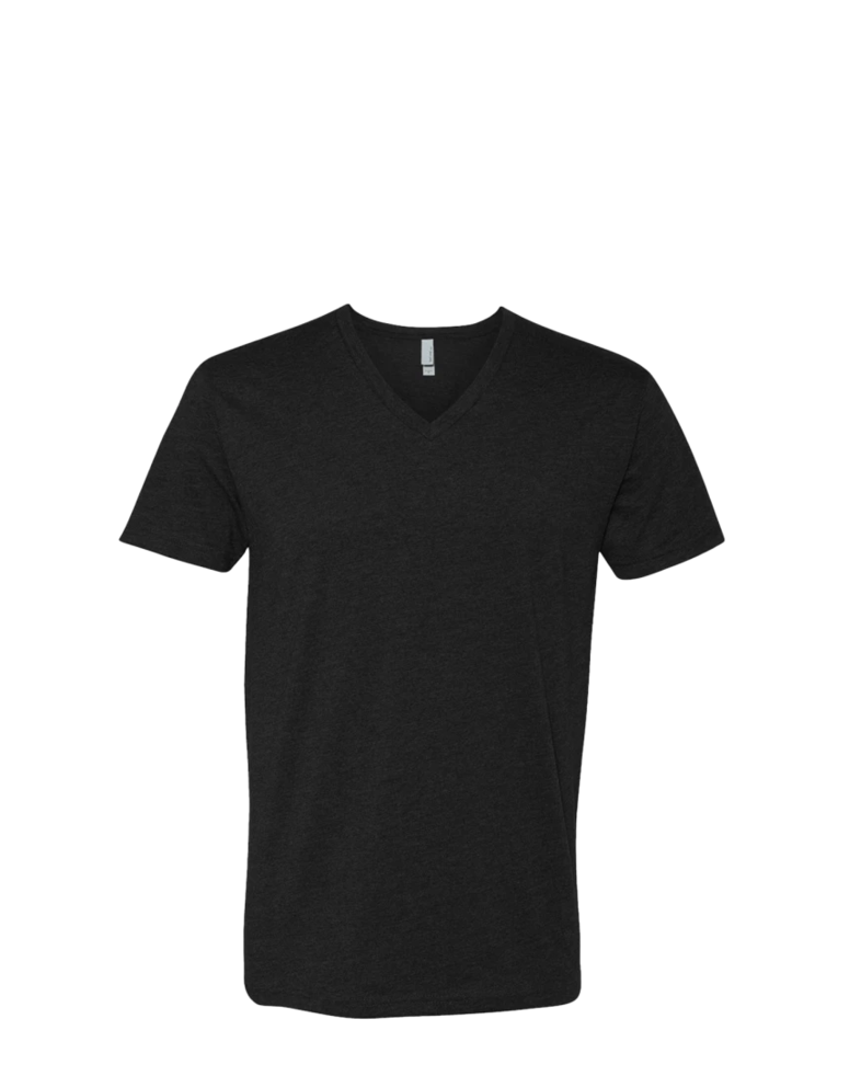Image of a model wearing a Next Level 6240 Fitted CVC V-Neck T-Shirt