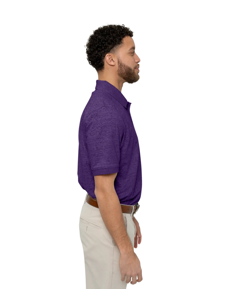 Image of a model wearing a MCK00117 Cutter & Buck Men's Advantage Tri-Blend Space Dye Polo