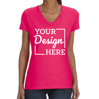 Custom Women's Clothing:  L39V Fruit of the Loom Ladies' Heavy Cotton HD V-Neck T-Shirt 