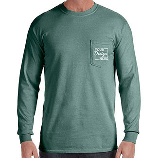 Garment Dyed:  CC4410 Comfort Colors Long Sleeve Pocket T-shirt