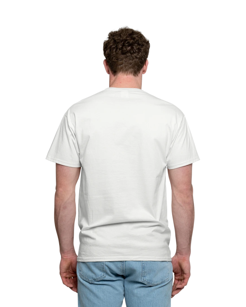 Image of a model wearing a 5250 Hanes Authentic Tagless Tee