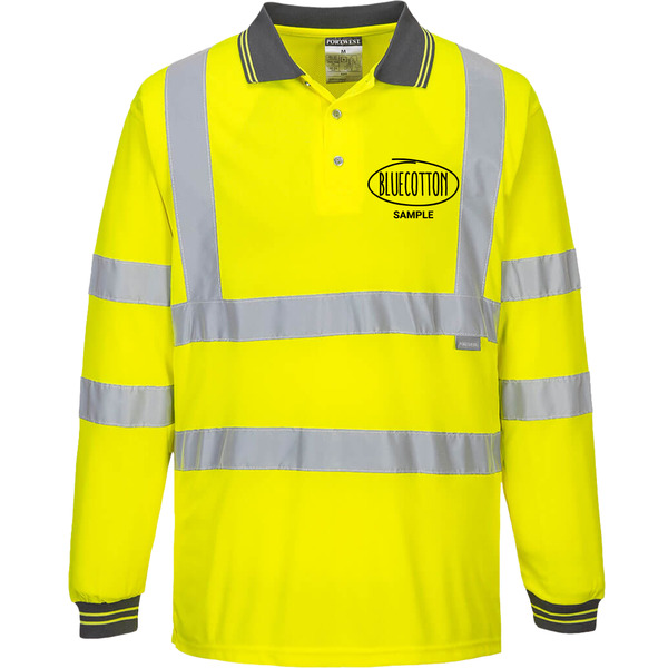 S277 Portwest Hi-Vis Long Sleeve Polo Shirt