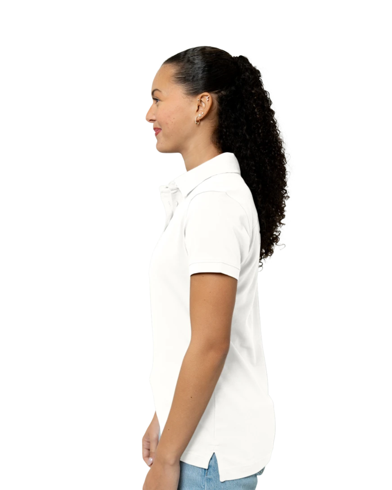 Image of a model wearing a LCK08685 Cutter & Buck Ladies Advantage Tri-Blend Pique Polo