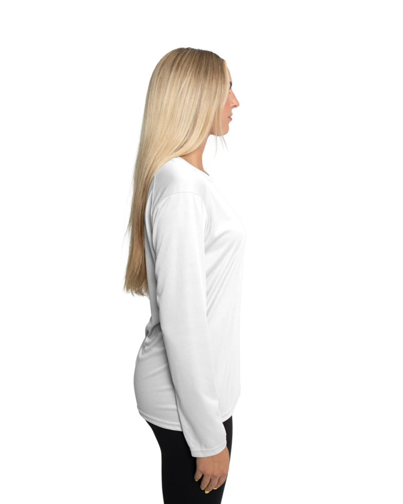 Image of a model wearing a 4164 Badger Core Ladies Long Sleeve Tee