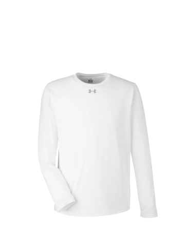 Model wearing a 1376843 Under Armour Men's Team Tech Long-Sleeve T-Shirt
