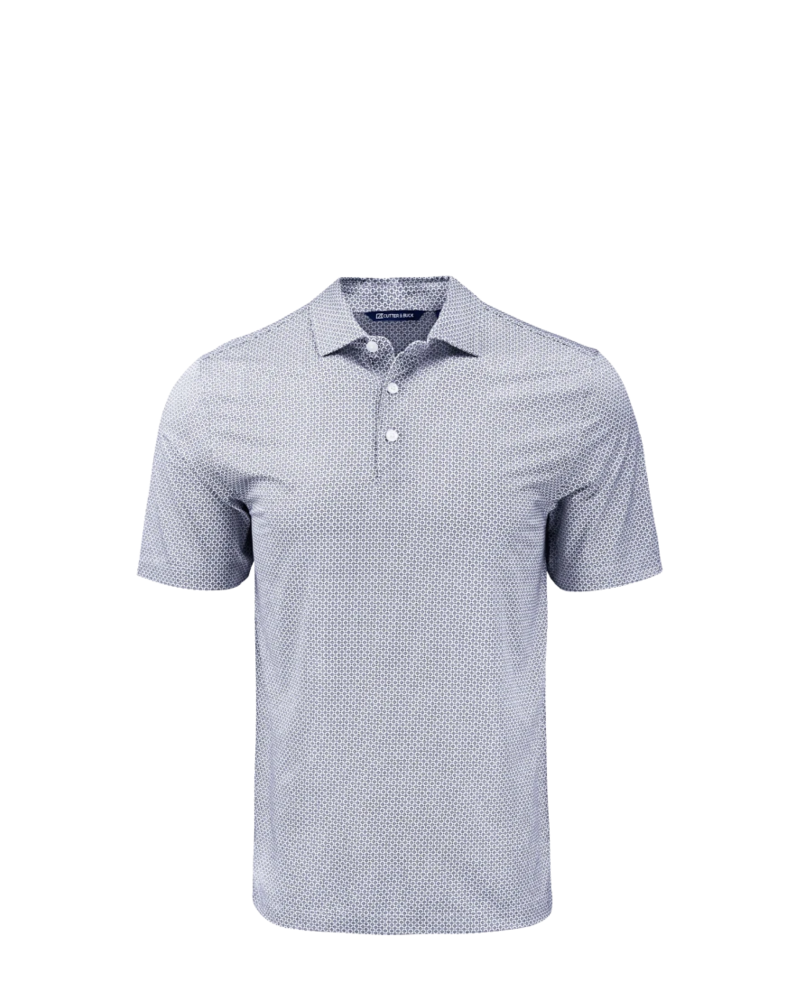 Image of a model wearing a MCK01343 Cutter & Buck Pike Eco Diamond Dot Print Recycled Mens Polo