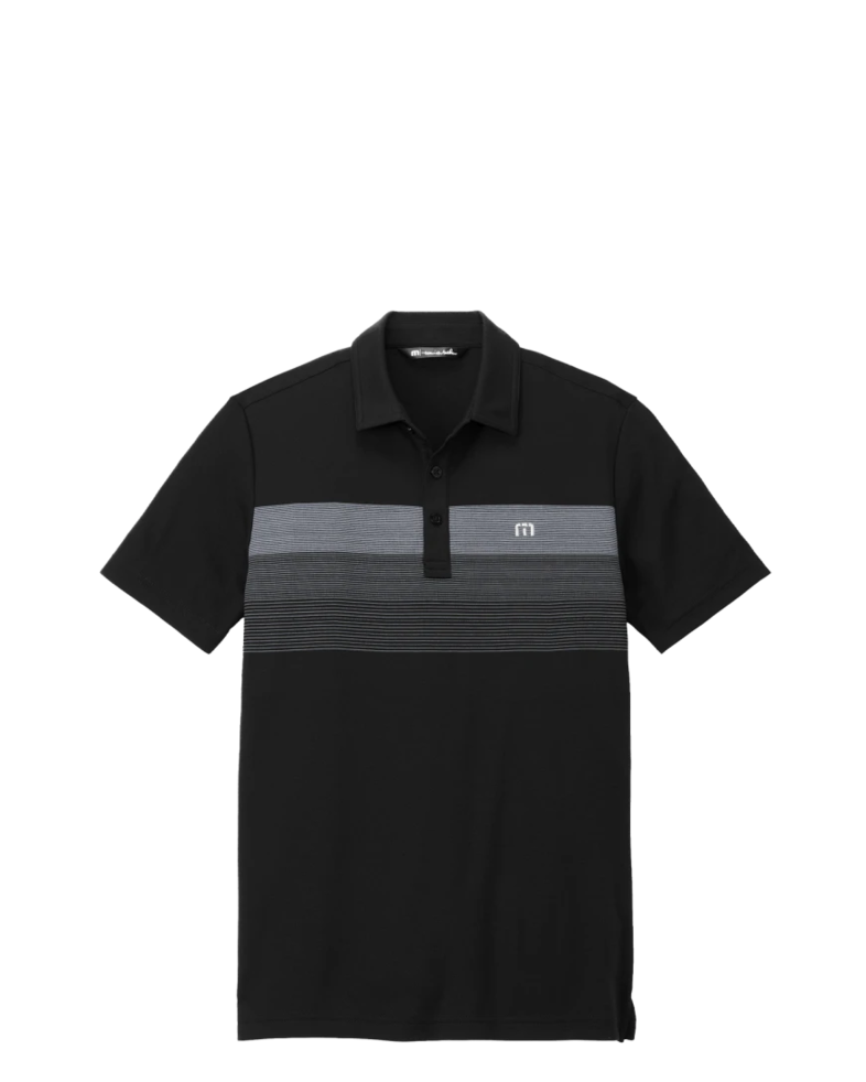 Image of a model wearing a TM1MY402 TravisMathew Coastal Chest Stripe Polo