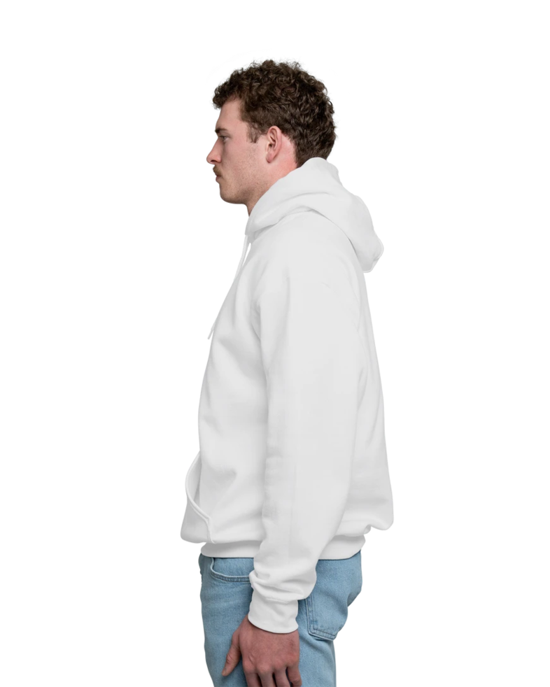 Image of a model wearing a 18500 Gildan Blend Pullover Hooded Sweatshirt