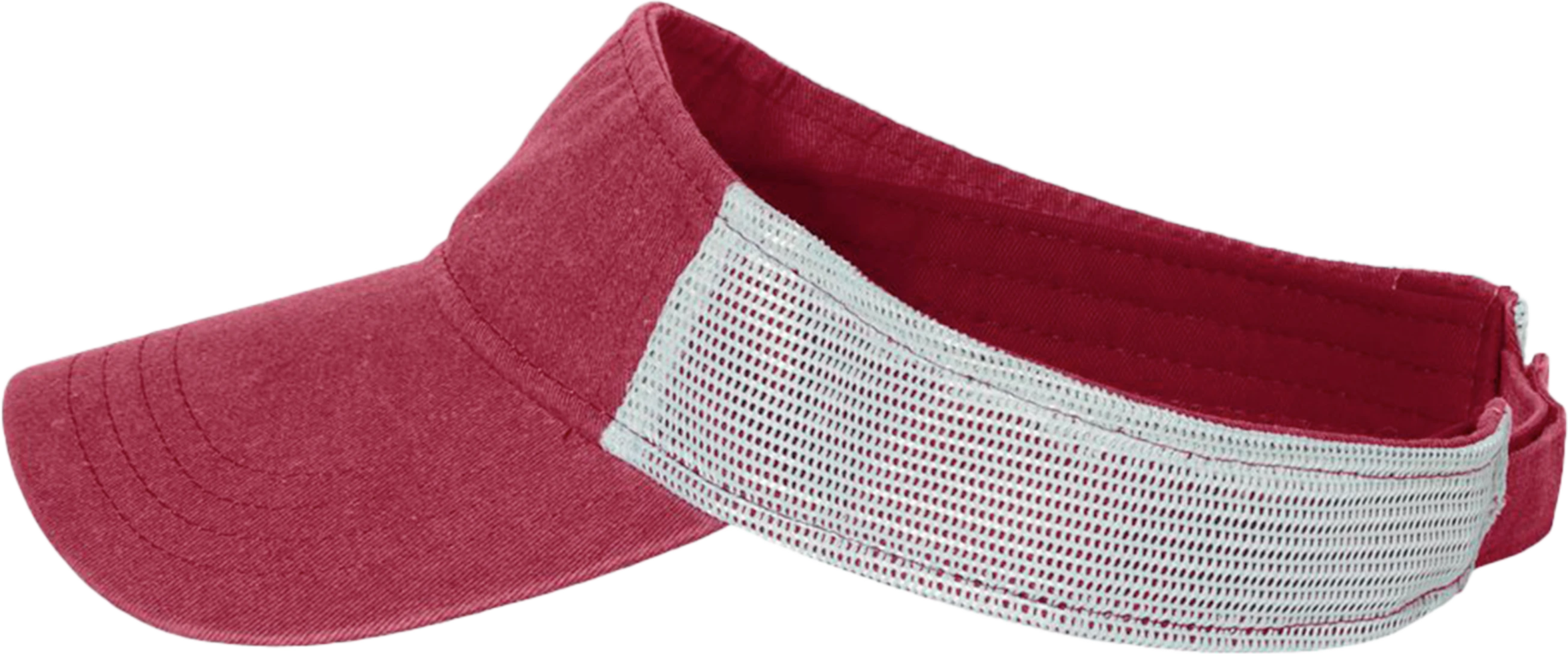 Image of a model wearing a SP540 Sportsman Pigment-Dyed Trucker Visor