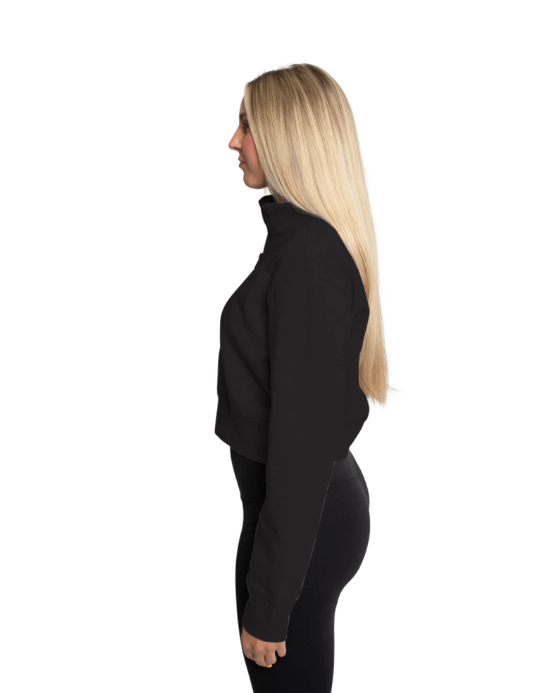 Image of a model wearing a DT6111 District® Women’s V.I.T.™ Fleece 1/2-Zip