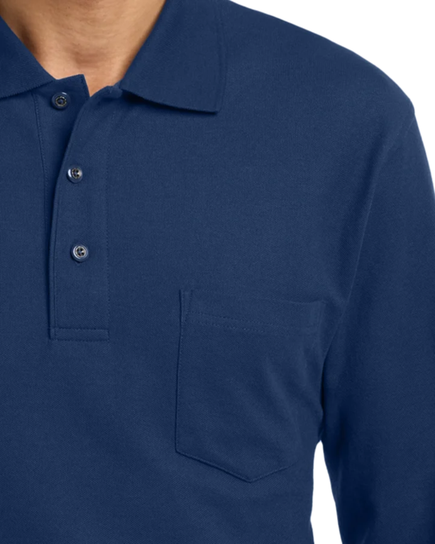 Closeup of a K500LSP Port Authority Silk Touch LS Pocket Polo