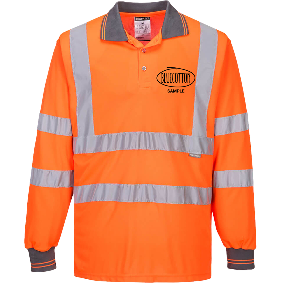 Image of S277 Portwest Hi-Vis Long Sleeve Polo Shirt