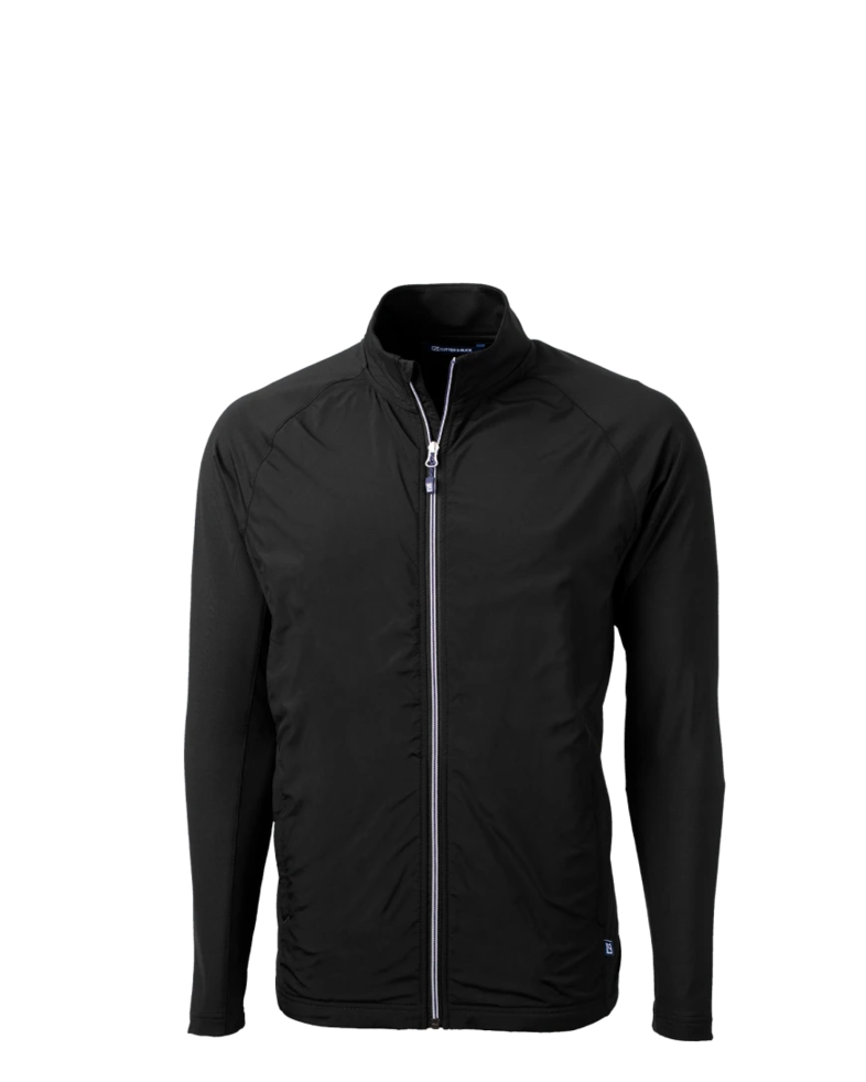 Image of a model wearing a MCC00032 Cutter & Buck Adapt Eco Knit Hybrid Recycled Mens Full Zip Jacket