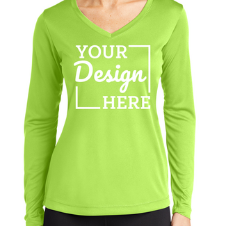 Custom Women's Clothing:  LST353LS Sport-Tek Ladies Long Sleeve V-Neck PosiCharge Competitor Tee