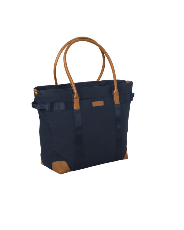Image of a model wearing a BB18840 Brooks Brothers® Wells Laptop Tote
