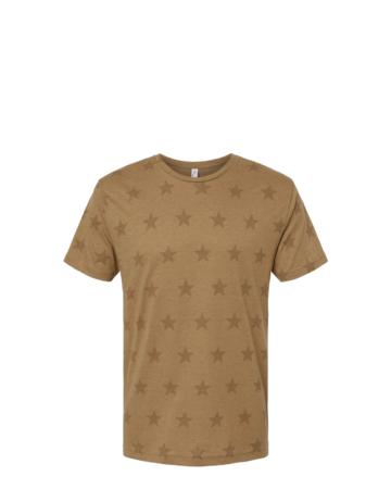 Model wearing a 3929 Code Five Star Print Tee