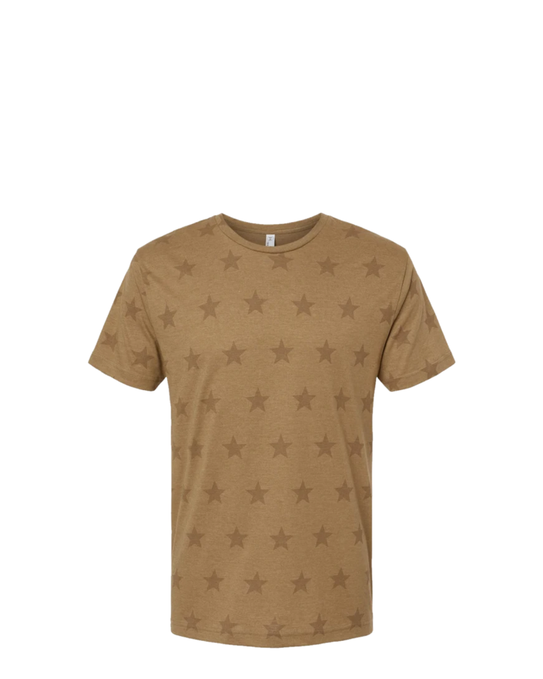 Image of a model wearing a 3929 Code Five Star Print Tee