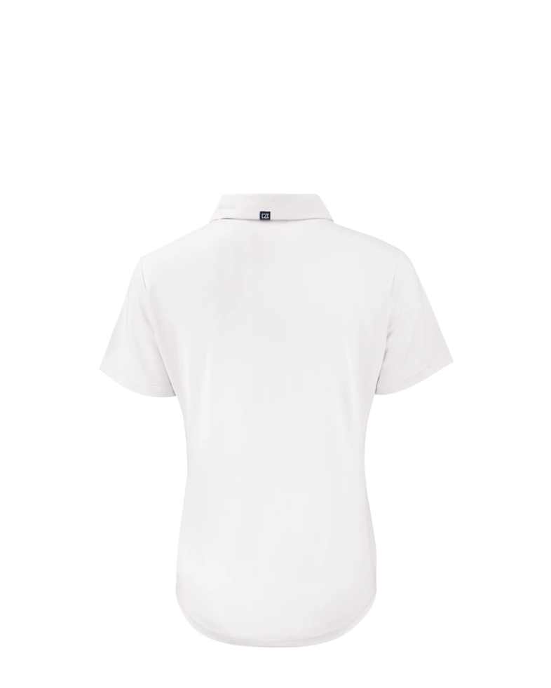 Image of a model wearing a LCK00199 Cutter & Buck Forge Eco Stretch Recycled Womens Short Sleeve Polo