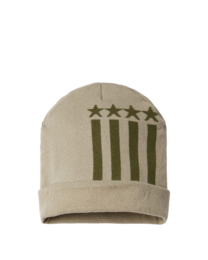 Image of a model wearing RK12 CAP AMERICA USA-Made Patriotic Cuffed Beanie