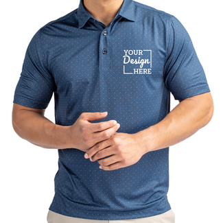 Custom Business Apparel:  MCK00137 Cutter & Buck Pike Double Dot Print Stretch Mens Polo