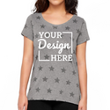 3629 Code Five Women's Star Print Scoop Neck Tee