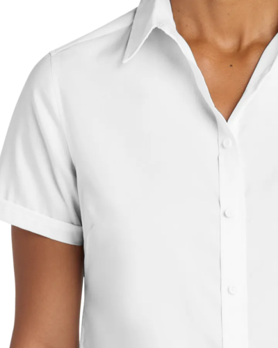 Closeup of a L664 Port Authority Ladies Short Sleeve SuperPro Twill Shirt