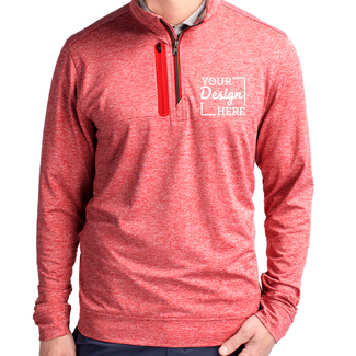 Custom Featured Brands:  MCK09404 Cutter & Buck Stealth Heathered Quarter Zip Mens Pullover