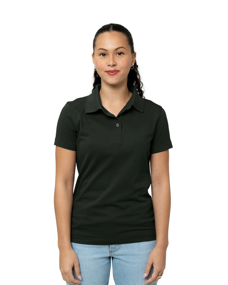 Image of a model wearing a LCK08685 Cutter & Buck Ladies Advantage Tri-Blend Pique Polo