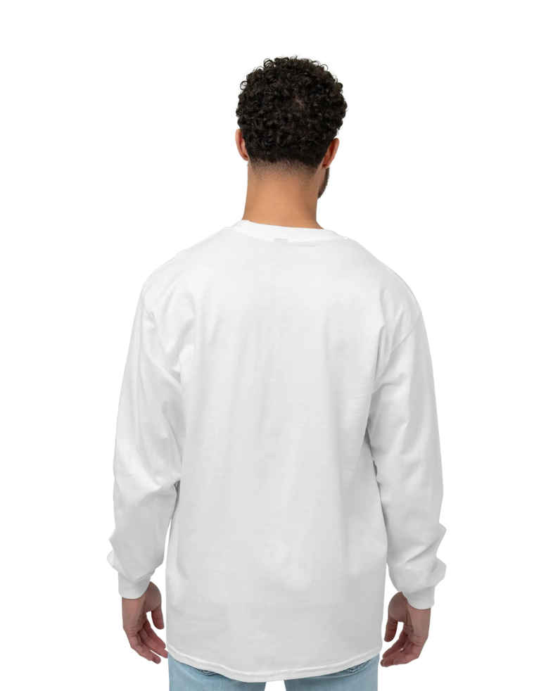Image of a model wearing a 2400 Gildan Ultra Cotton Long Sleeve