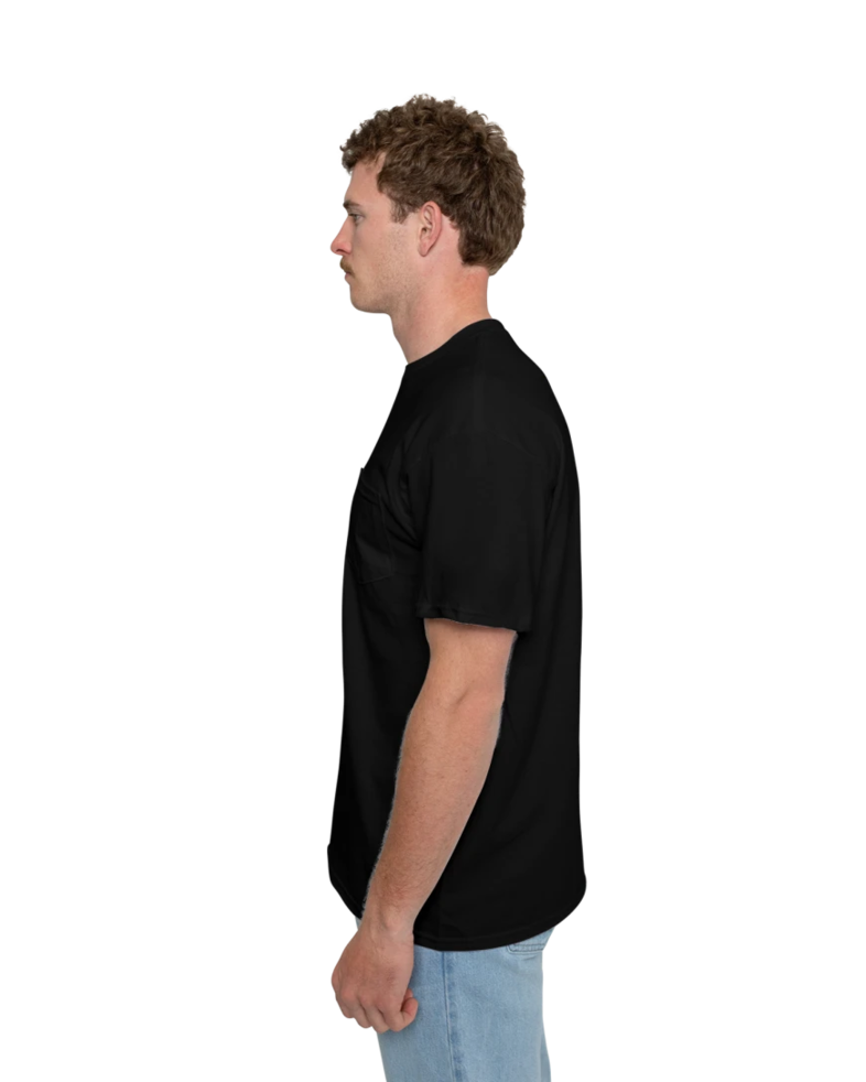Image of a model wearing a 2300 Gildan Ultra Cotton Pocket Tee