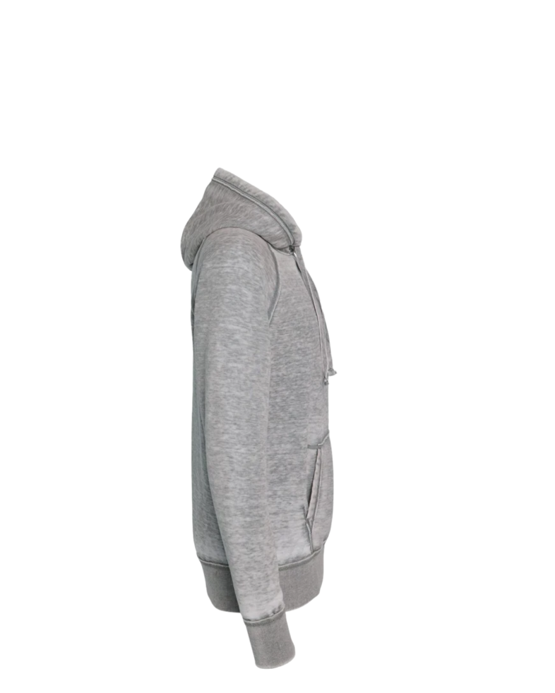 Image of a model wearing a 8915 J. America Vintage Zen Fleece Hooded Pullover Sweatshirt