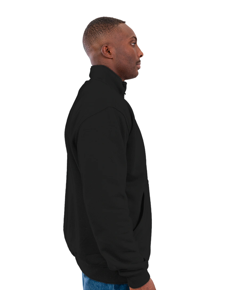 Image of a model wearing a CT105294 Carhartt Midweight 1/4-Zip Mock Neck Sweatshirt