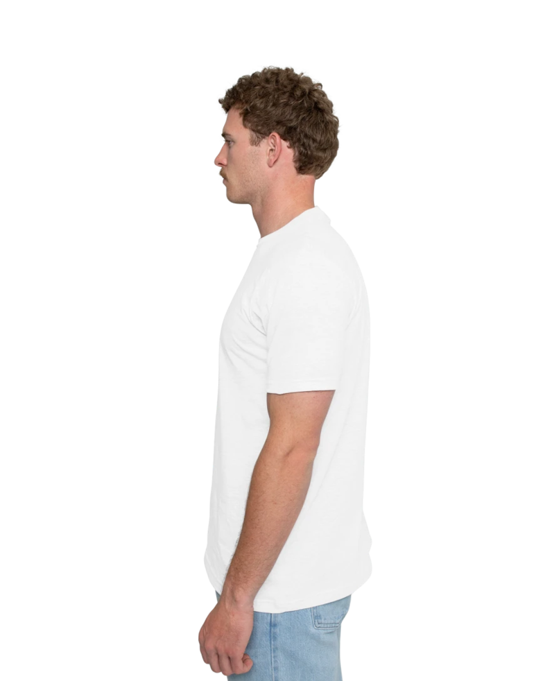 Image of a model wearing a 3001 Bella + Canvas Unisex Jersey Tee