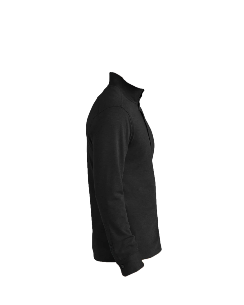 Image of a model wearing a BB18202 Brooks Brothers® Mid-Layer Stretch 1/2-Button