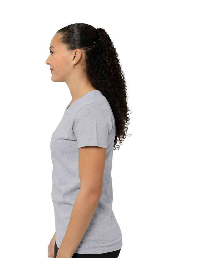 Image of a model wearing a 5000L Gildan Ladies Heavy Cotton Tee