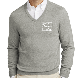 Custom Featured Brands:  BB18400 Brooks Brothers® Cotton Stretch V-Neck Sweater