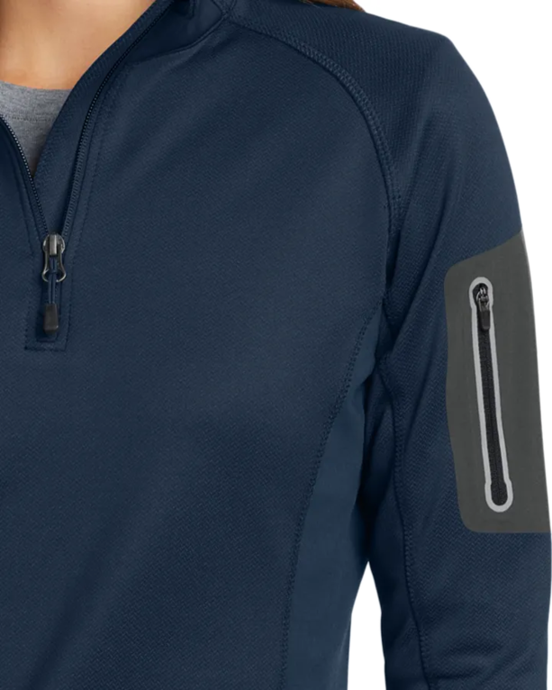 Closeup of a EB235 Eddie Bauer Ladies 1/2-Zip Performance Fleece
