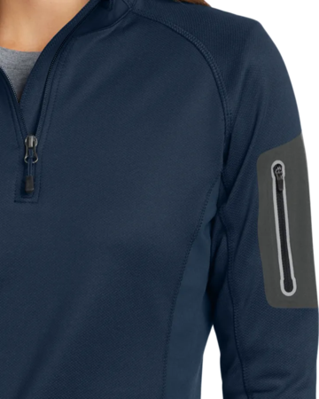 Closeup of a EB235 Eddie Bauer Ladies 1/2-Zip Performance Fleece