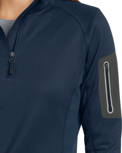 Closeup of a EB235 Eddie Bauer Ladies 1/2-Zip Performance Fleece