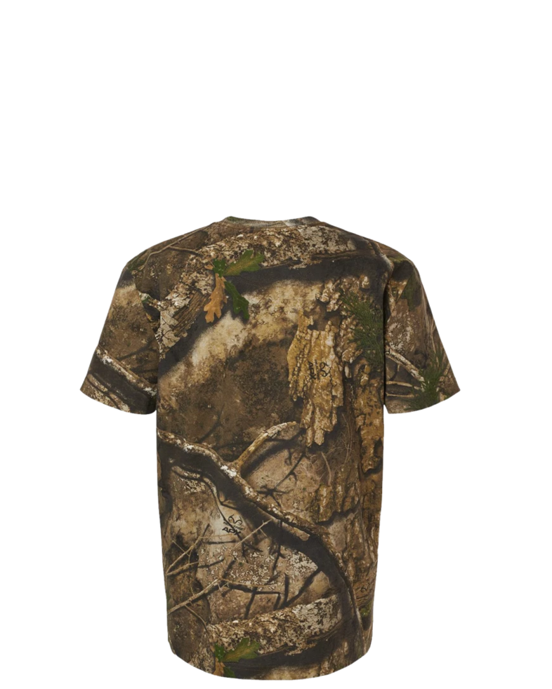 Image of a model wearing a 3980 Code V Realtree Camouflage Short Sleeve T-Shirt 