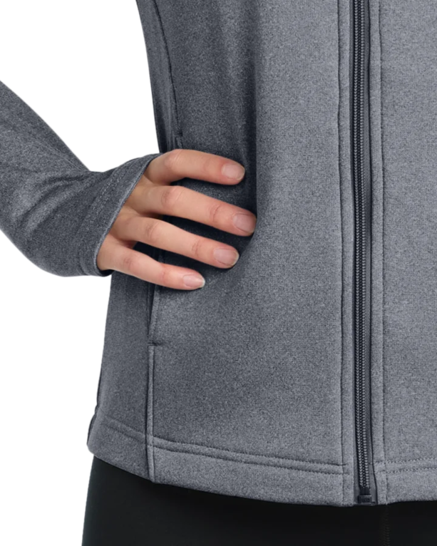 Closeup of a L248 Sport-Tek Ladies Tech Fleece Full-Zip Hooded Jacket