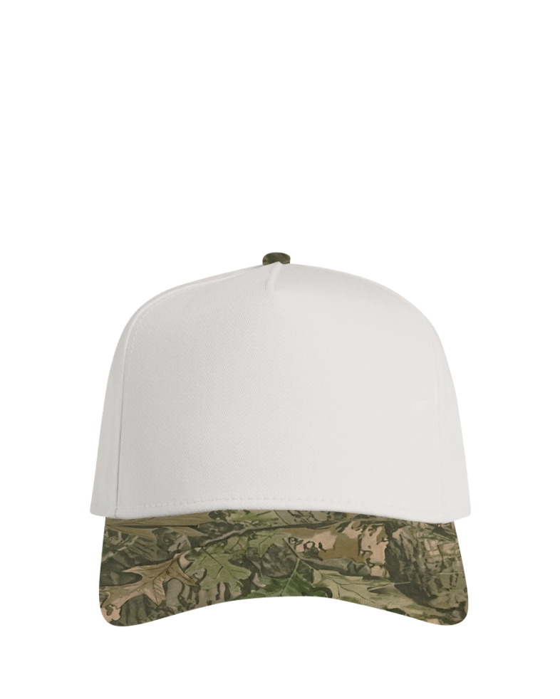 Image of a model wearing a 1165C AS Colour Frame Two-Tone Camo Cap