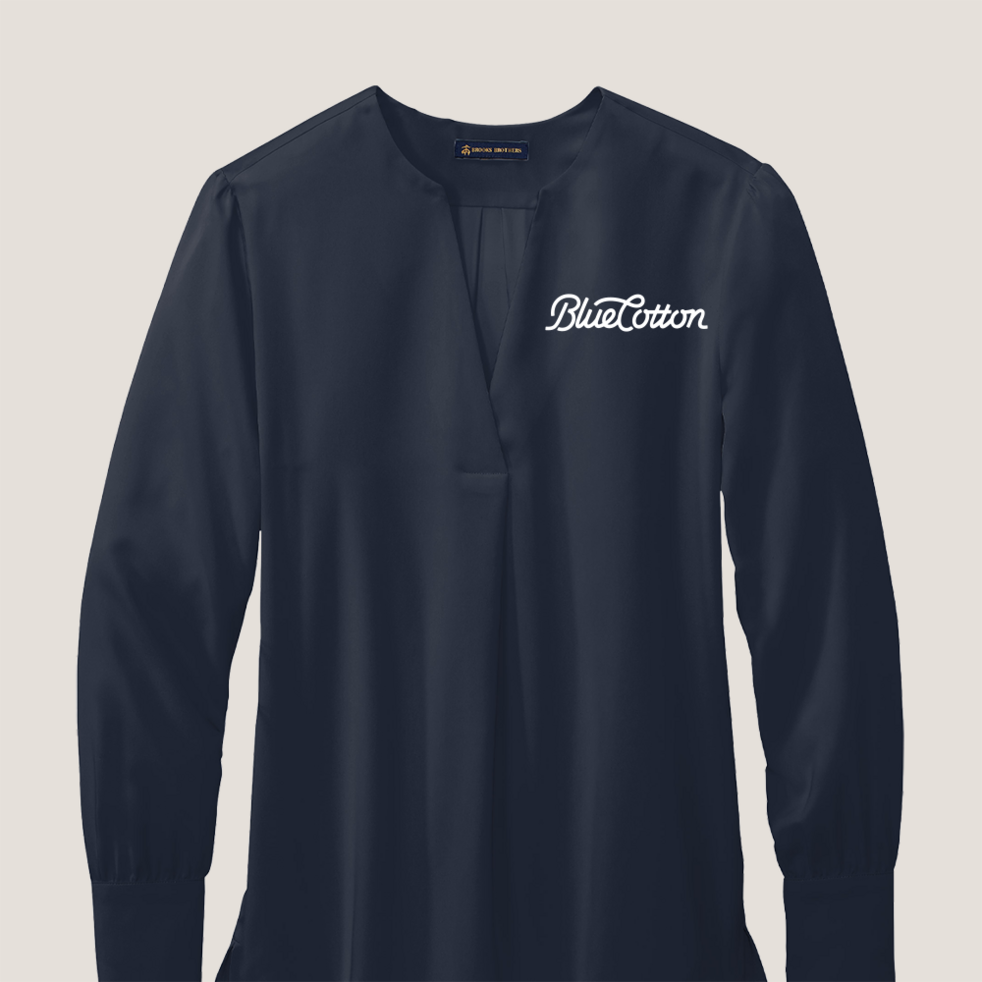 Image of BB18009 Brooks Brothers® Women’s Open-Neck Satin Blouse