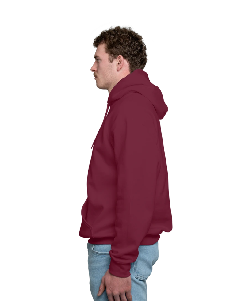 Image of a model wearing a 18500 Gildan Blend Pullover Hooded Sweatshirt