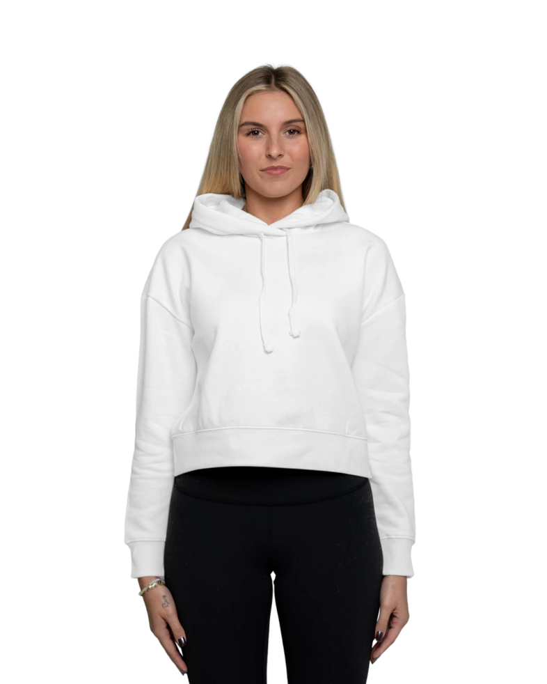 Image of a model wearing a DT6101 District® Women’s V.I.T.™ Fleece Hoodie