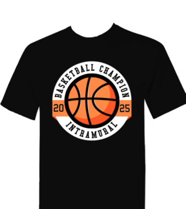 Basketball Intramural Champion with Outline Circle Banner design idea